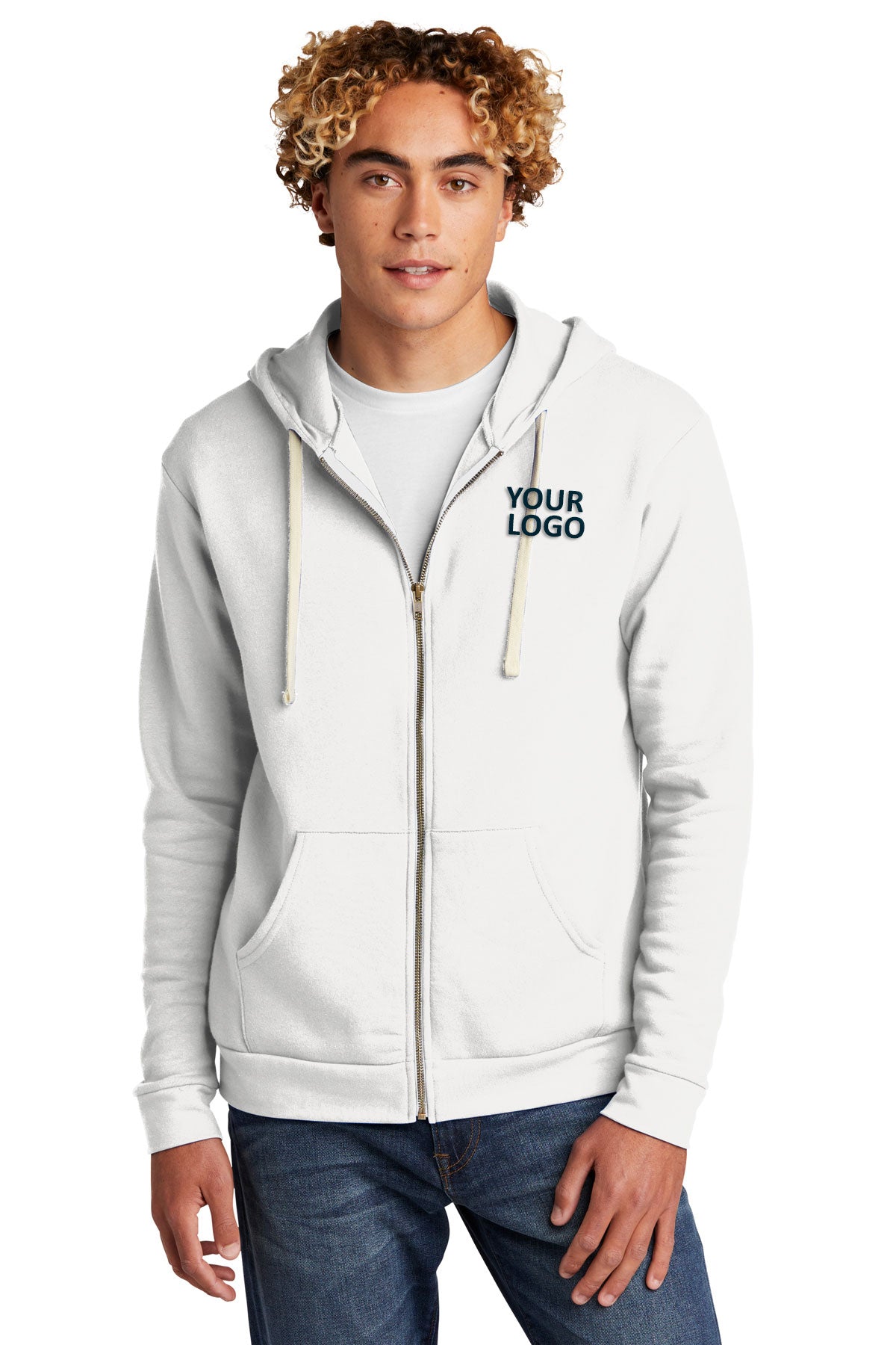 custom logo sweatshirts embroidered Next Level White NL9602