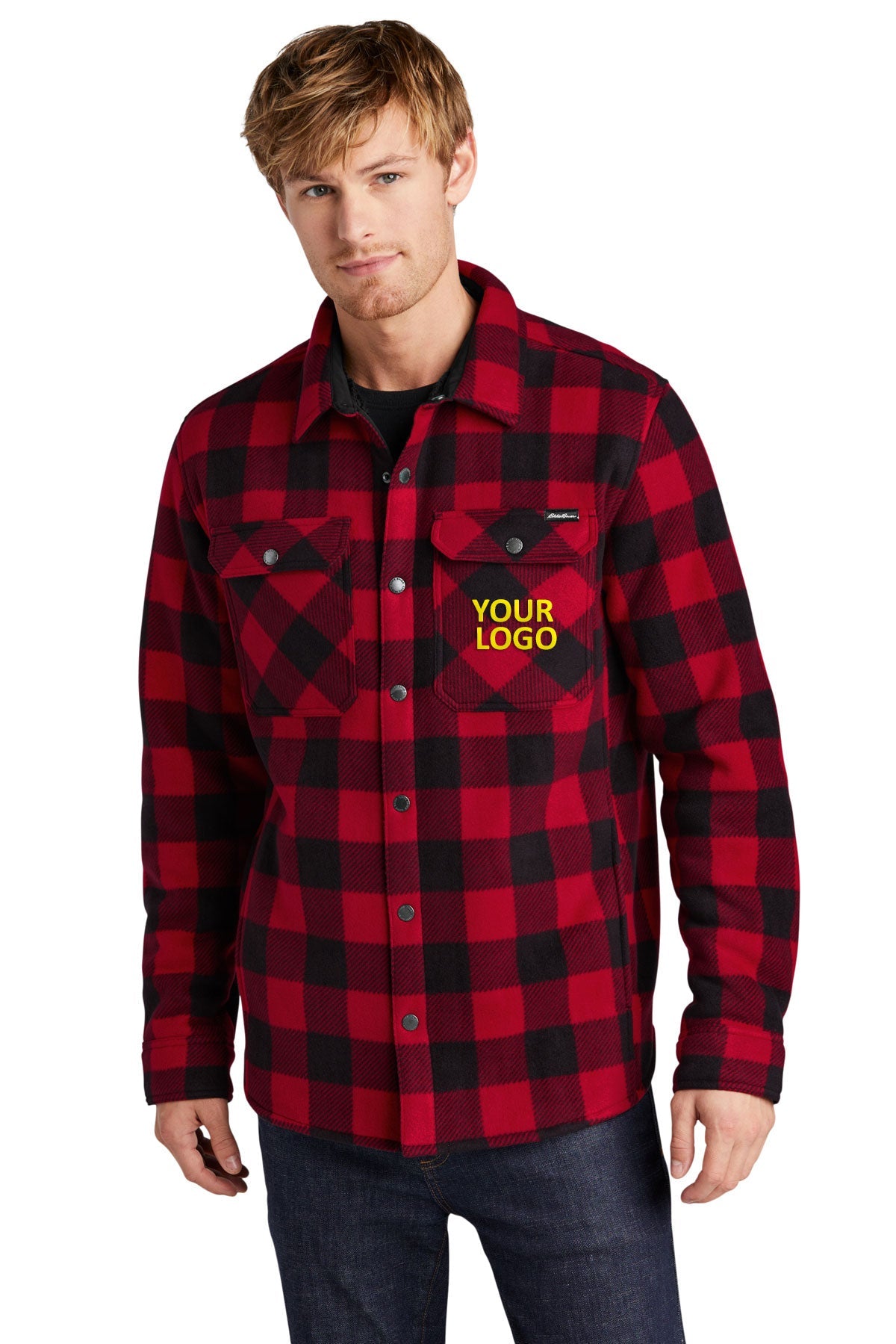 Eddie Bauer Woodland Branded Shirt Jackets, Radish Black [Black's Valley AG]