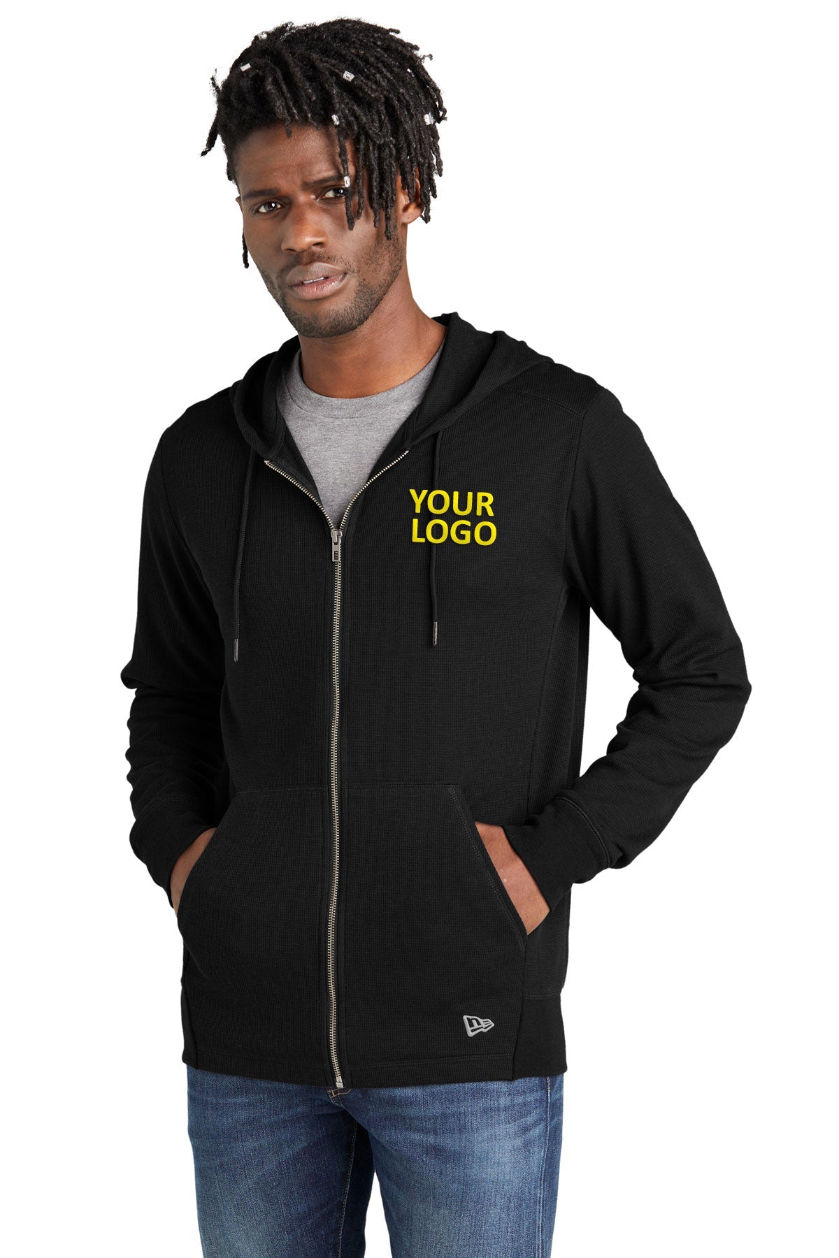 New Era Black NEA141 custom design sweatshirts