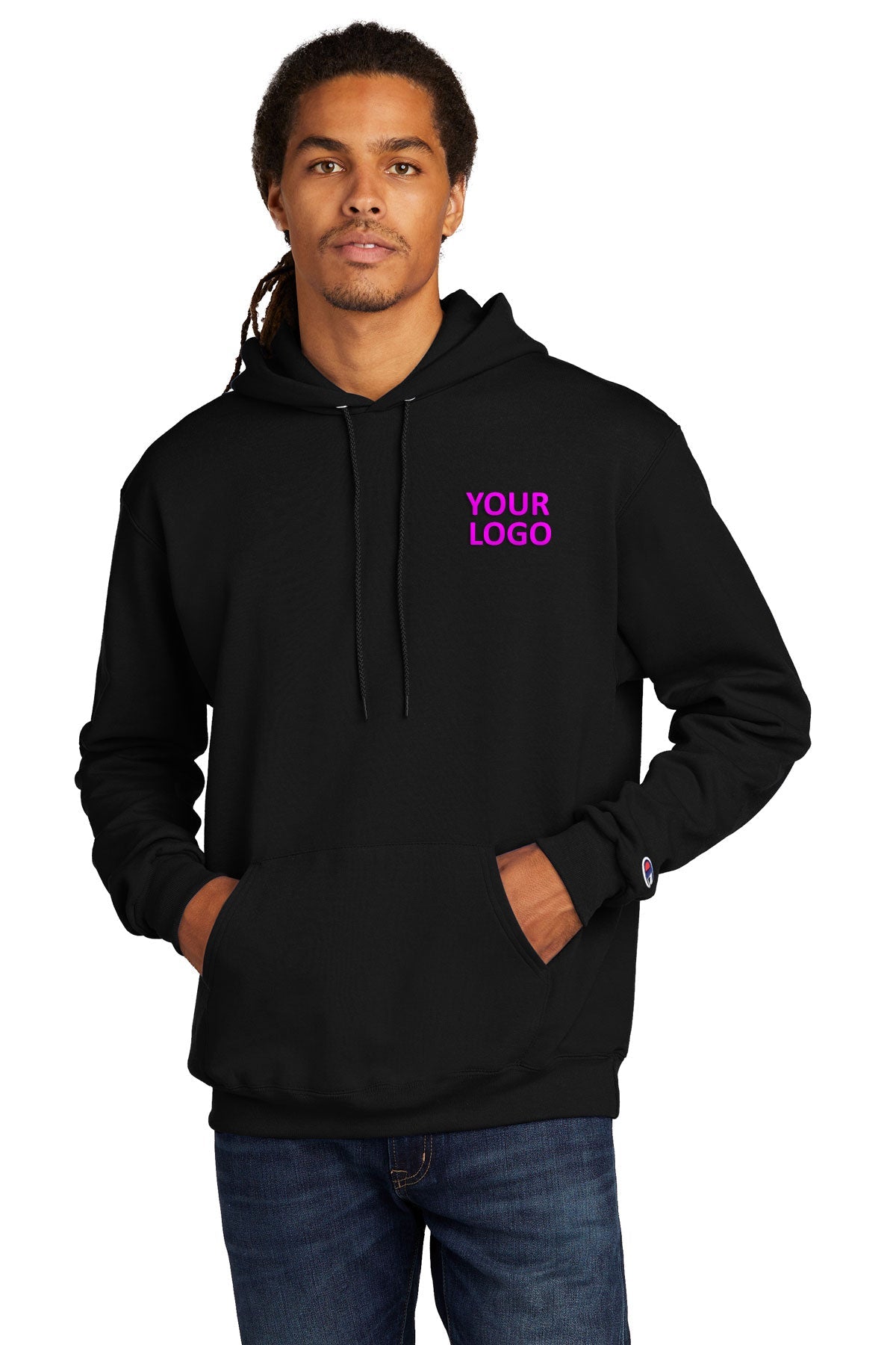 Champion Eco Fleece Pullover Hoodie, Black [Executive Construction]