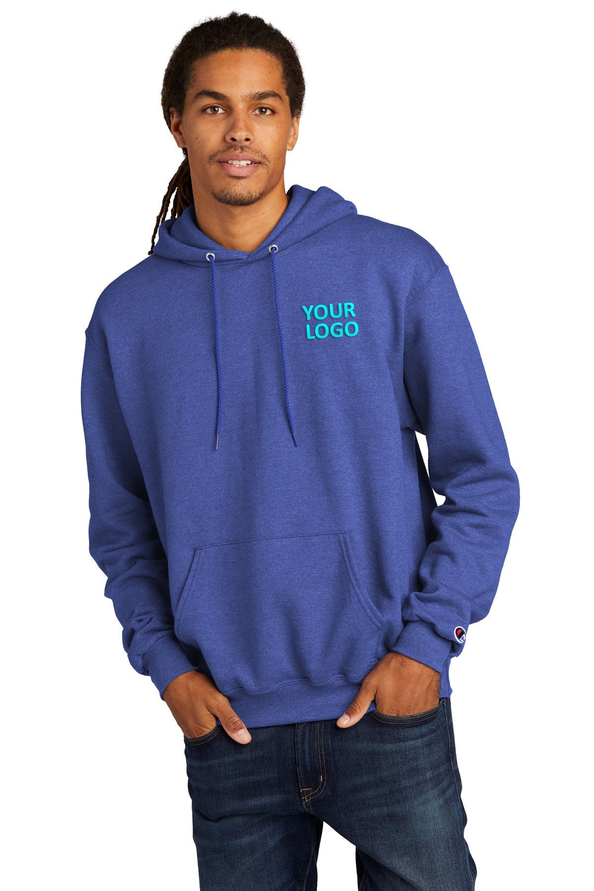 Champion Eco Fleece Pullover Hoodie S700 Royal Blue Heather