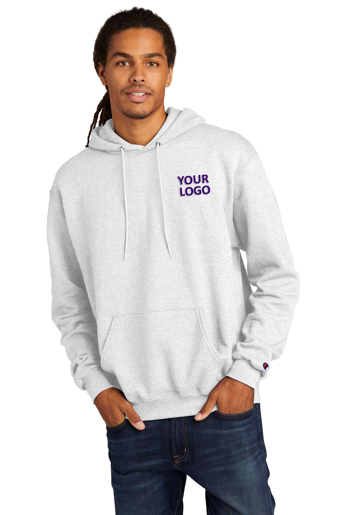 Champion Eco Fleece Pullover Hoodie, Silver Grey [Executive Construction]