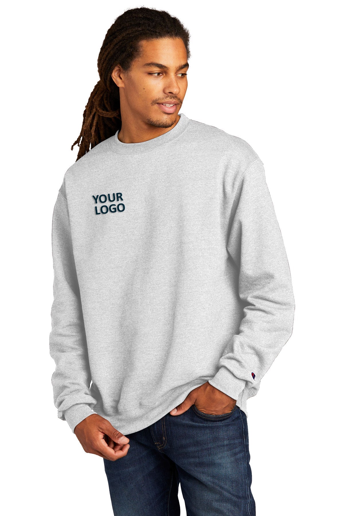 Champion Eco Fleece Crewneck Sweatshirt, Silver Grey [Executive Construction]