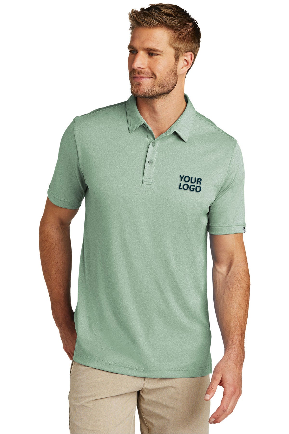 TravisMathew Coto Performance Polo Beryl Green Heather