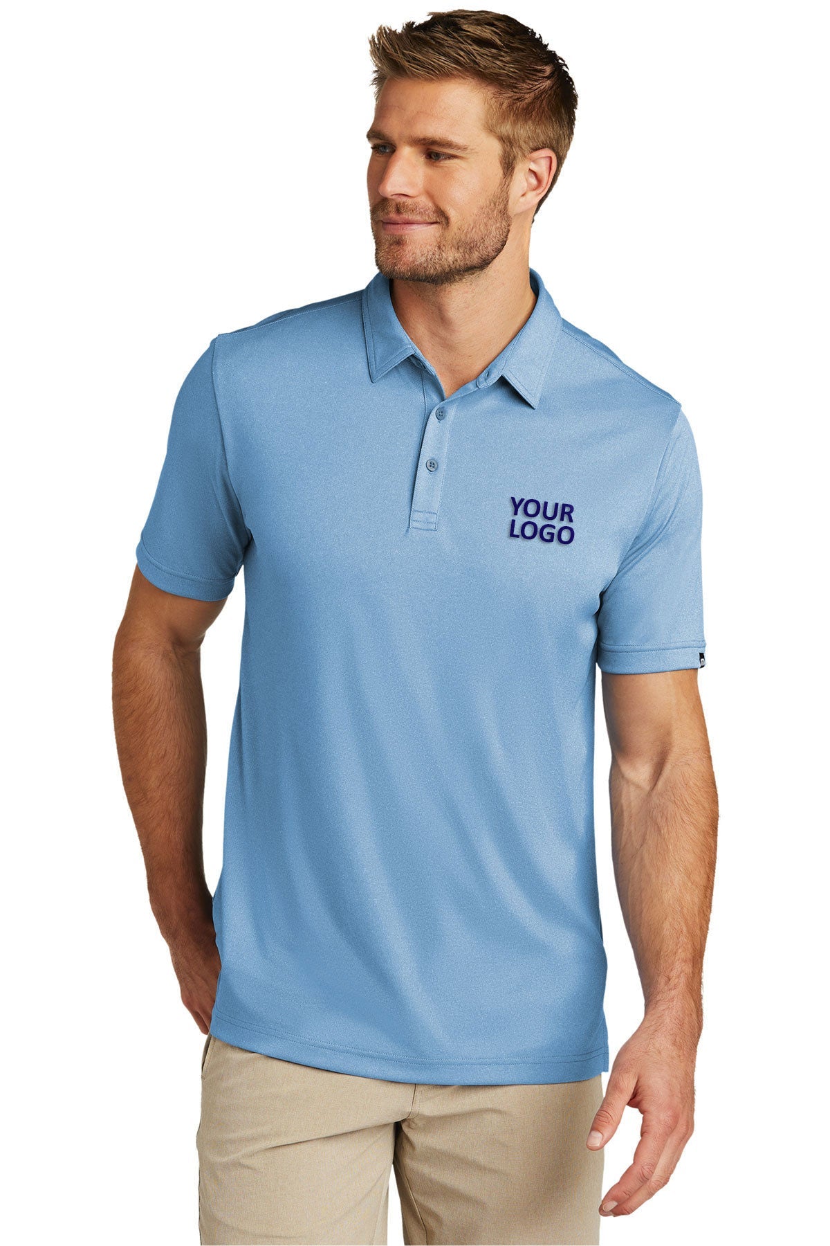 custom logo polo shirts TravisMathew Brilliant Blue Heather TM1MU410