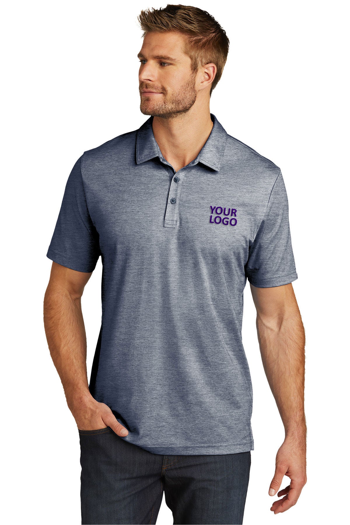 TravisMathew Oceanside Heather Polo Blue Nights Heather [NARENCO]