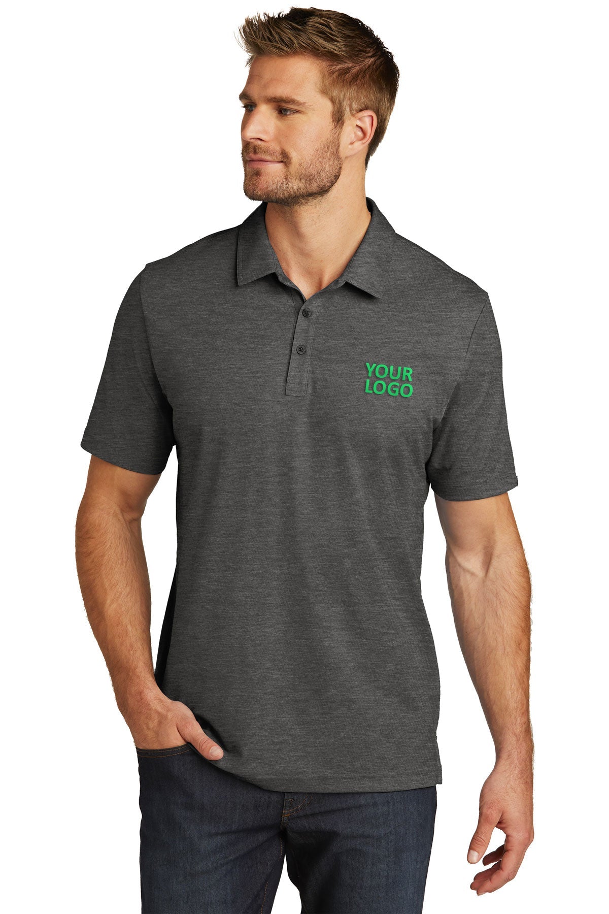 TravisMathew Oceanside Heather Polo Black Heather