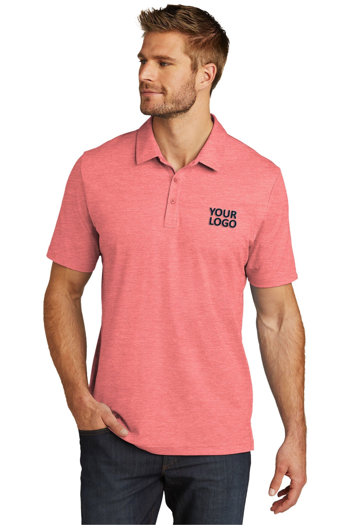 TravisMathew Oceanside Heather Polo Cardinal Heather