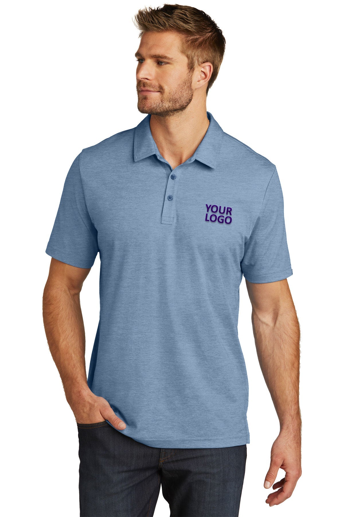 TravisMathew Oceanside Heather Polo Classic Blue Heather [Dunbar]