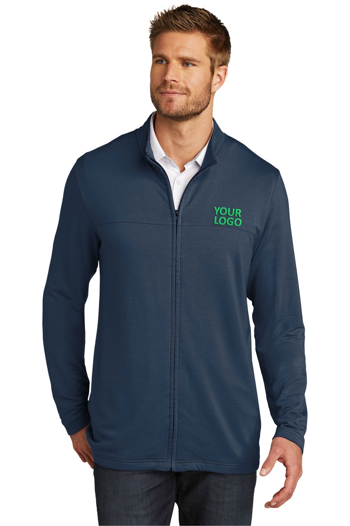 company jackets with logo TravisMathew Blue Nights TM1MU420