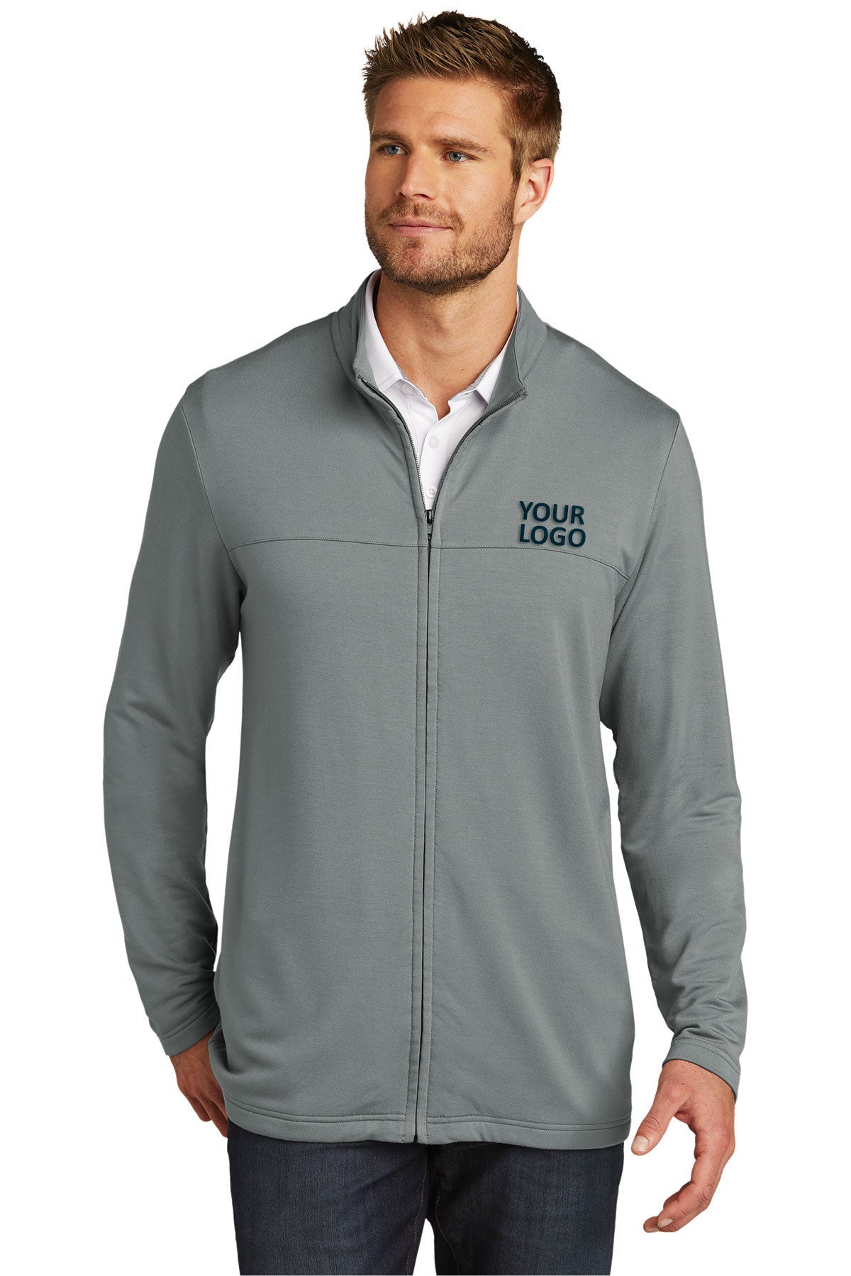 company logo jackets TravisMathew Quiet Shade Grey TM1MU420