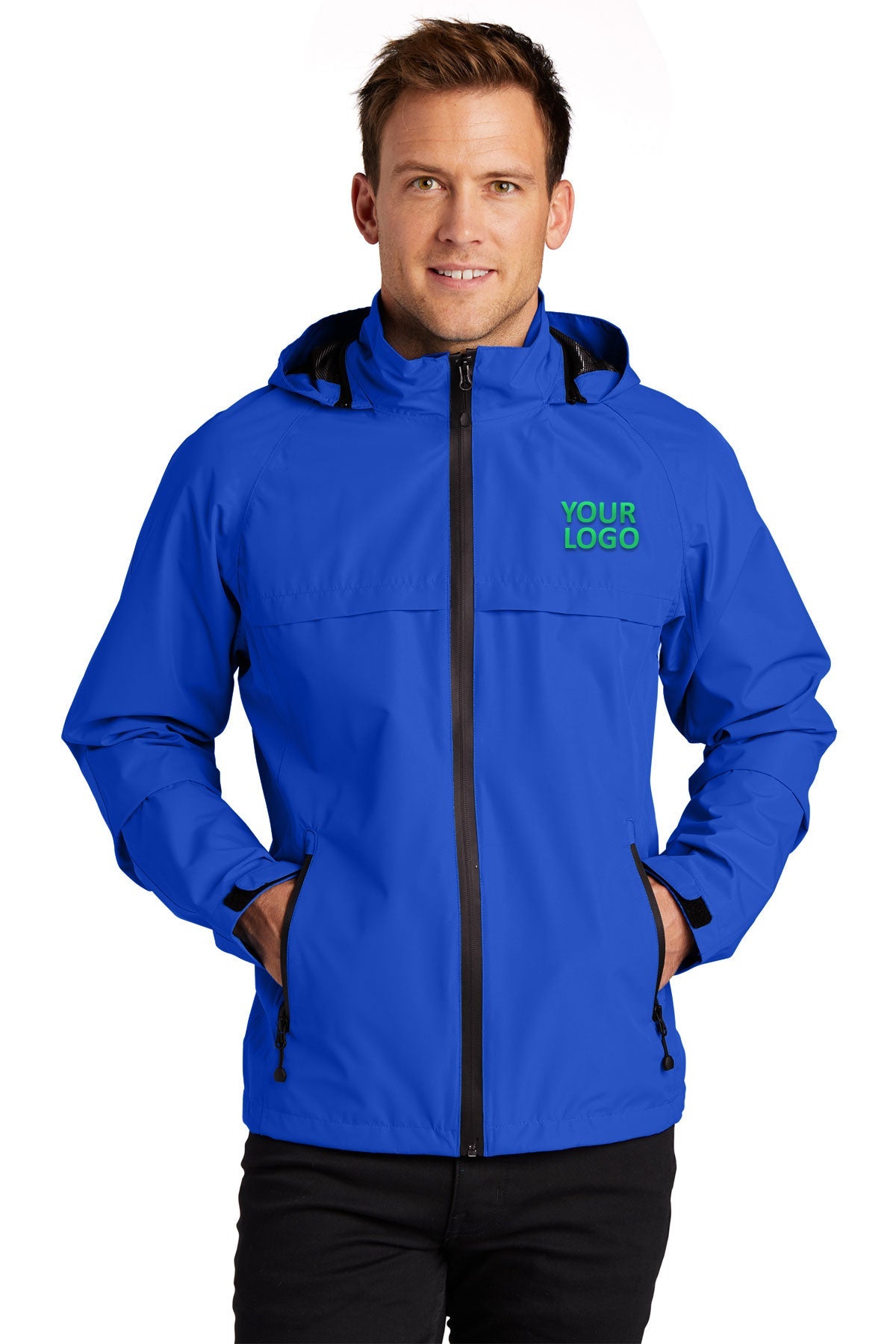 Port Authority True Royal J333 jackets with company logo