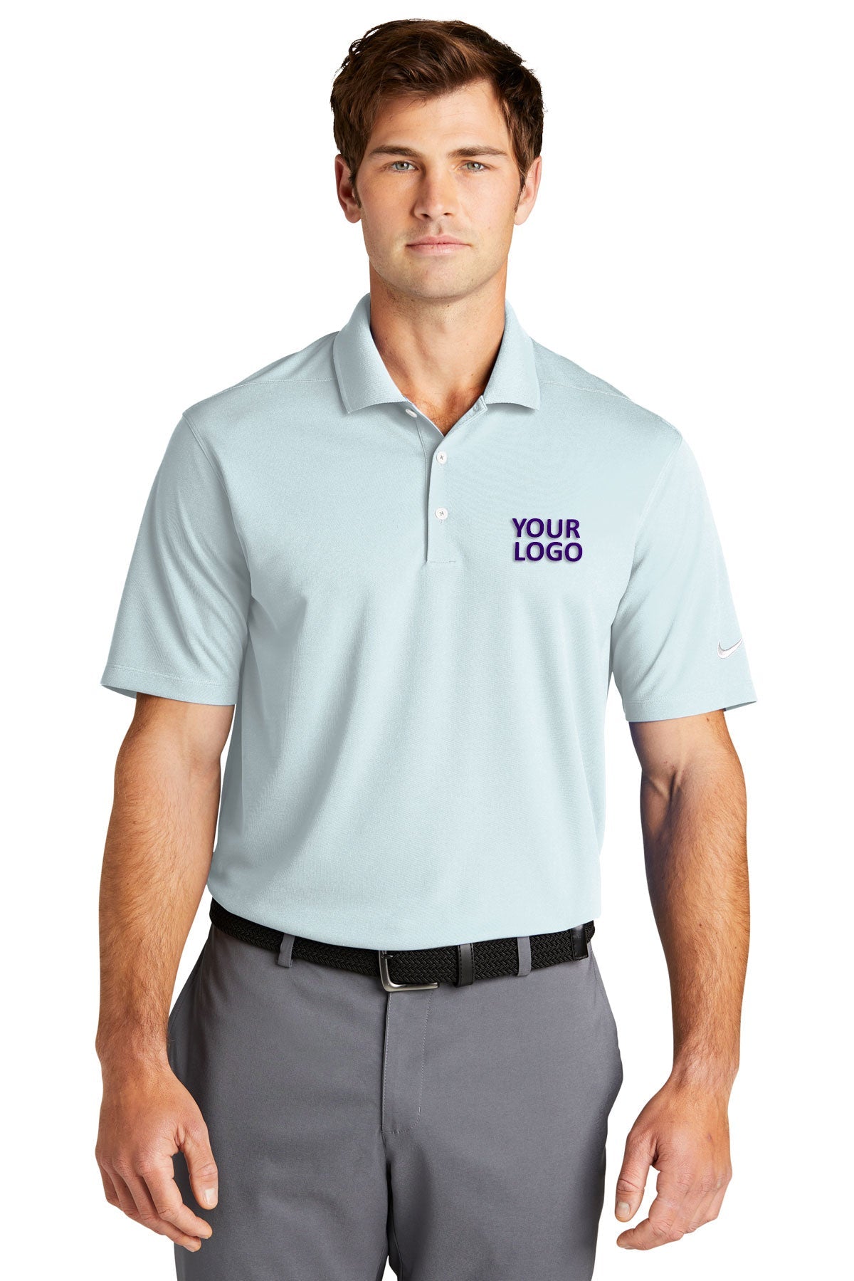 Nike Blue Tint NKDC1963 custom embroidered polo shirts