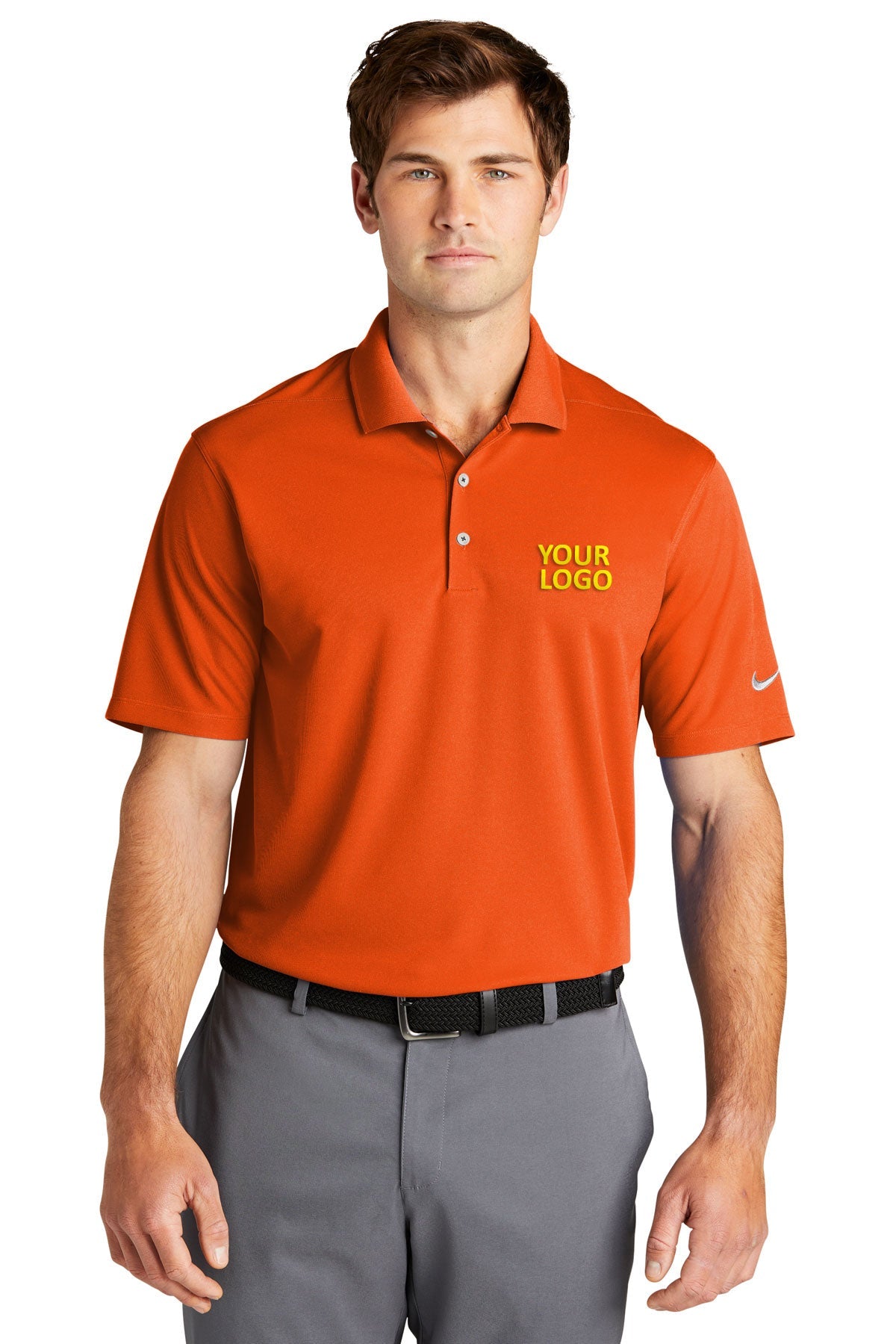 Nike Dri-FIT Micro Pique Customized Polos, Brilliant Orange [Adam Equipment]