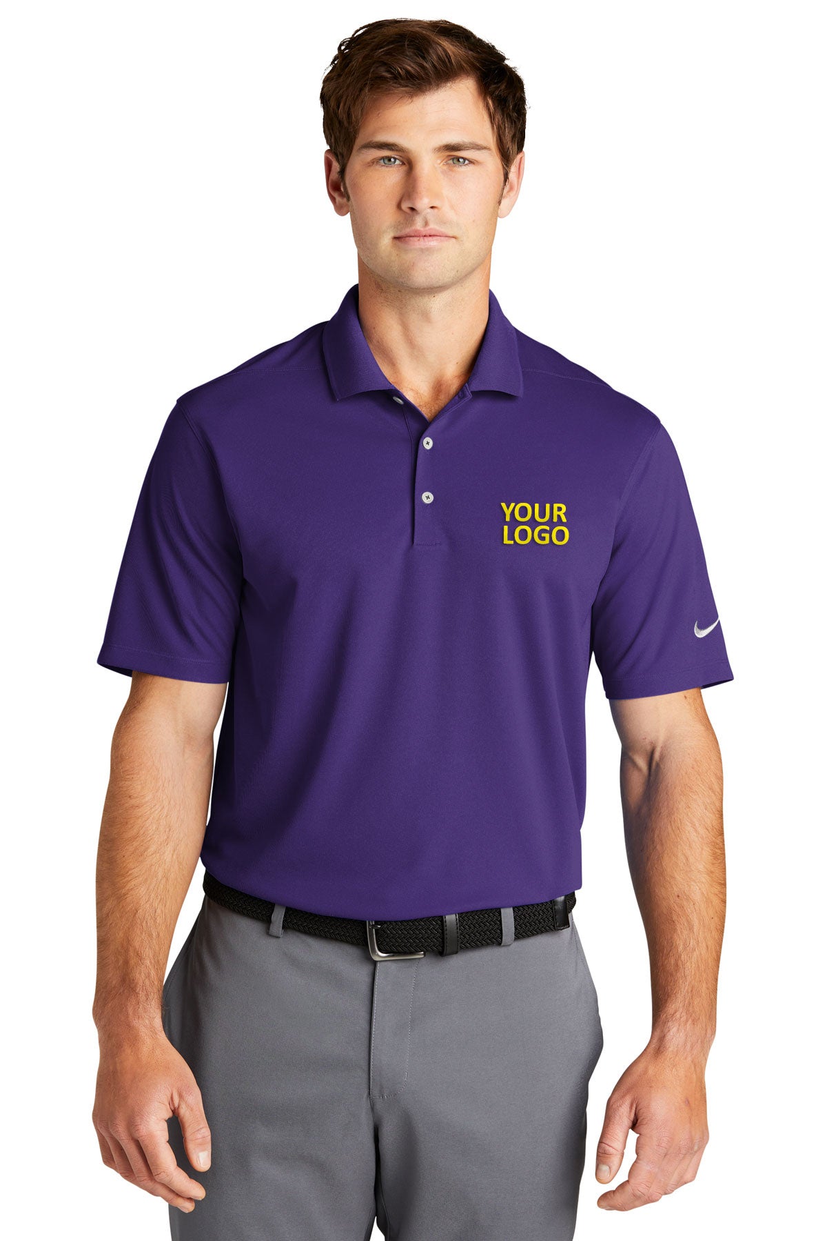 Nike Court Purple NKDC1963 custom embroidered polo shirts