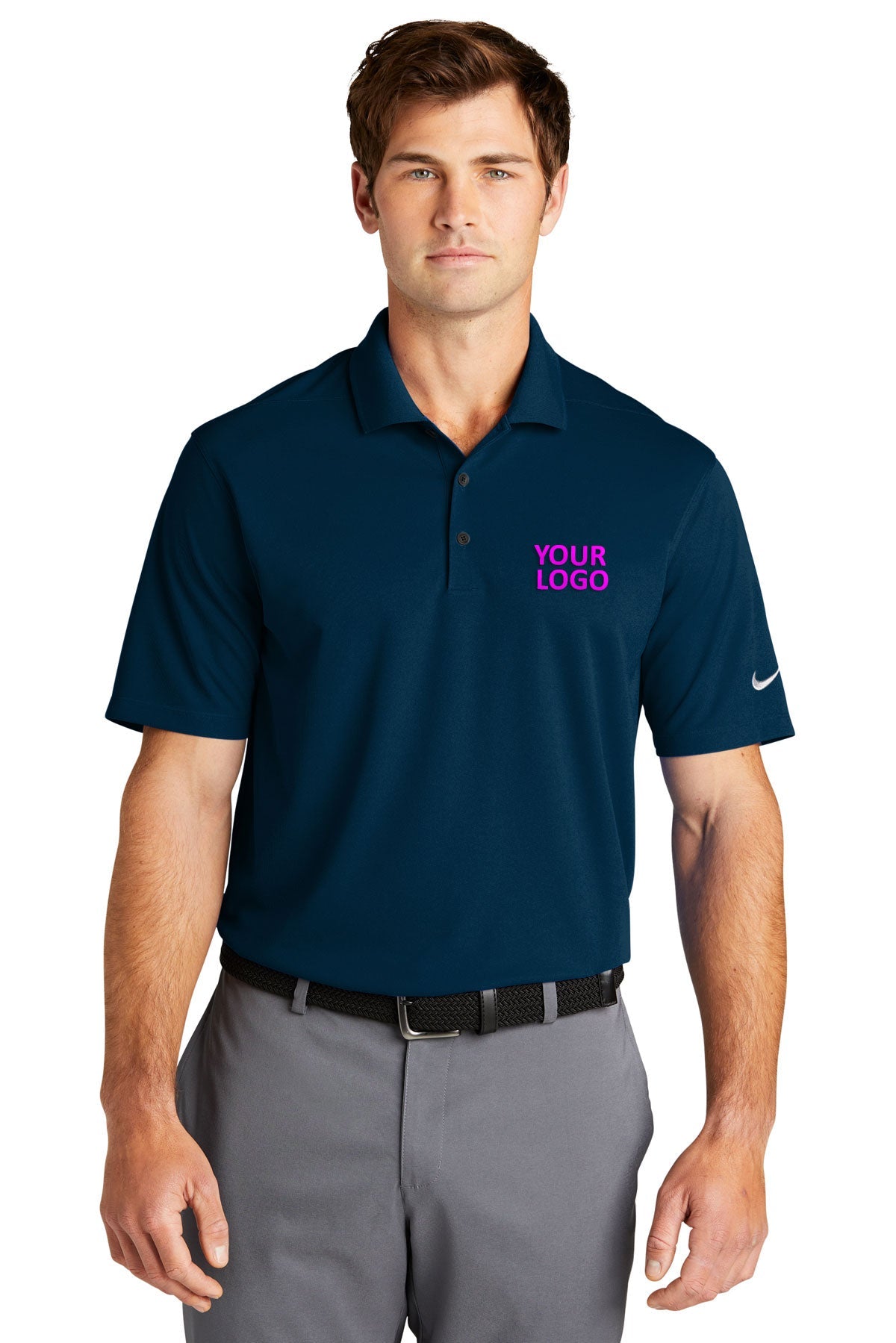 Nike Dri-FIT Micro Pique Customized Polos, Navy [NARENCO]