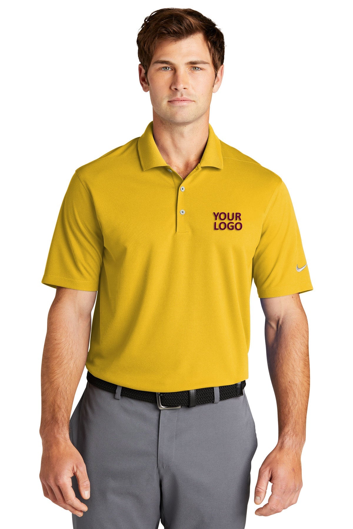 Nike Dri-FIT Micro Pique Customized Polos, Varsity Maize [Myers Home Buyers]
