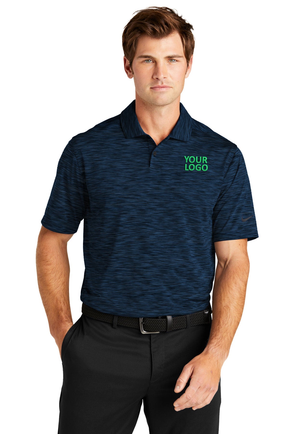 Nike Navy NKDC2109 custom logo polo shirts embroidered
