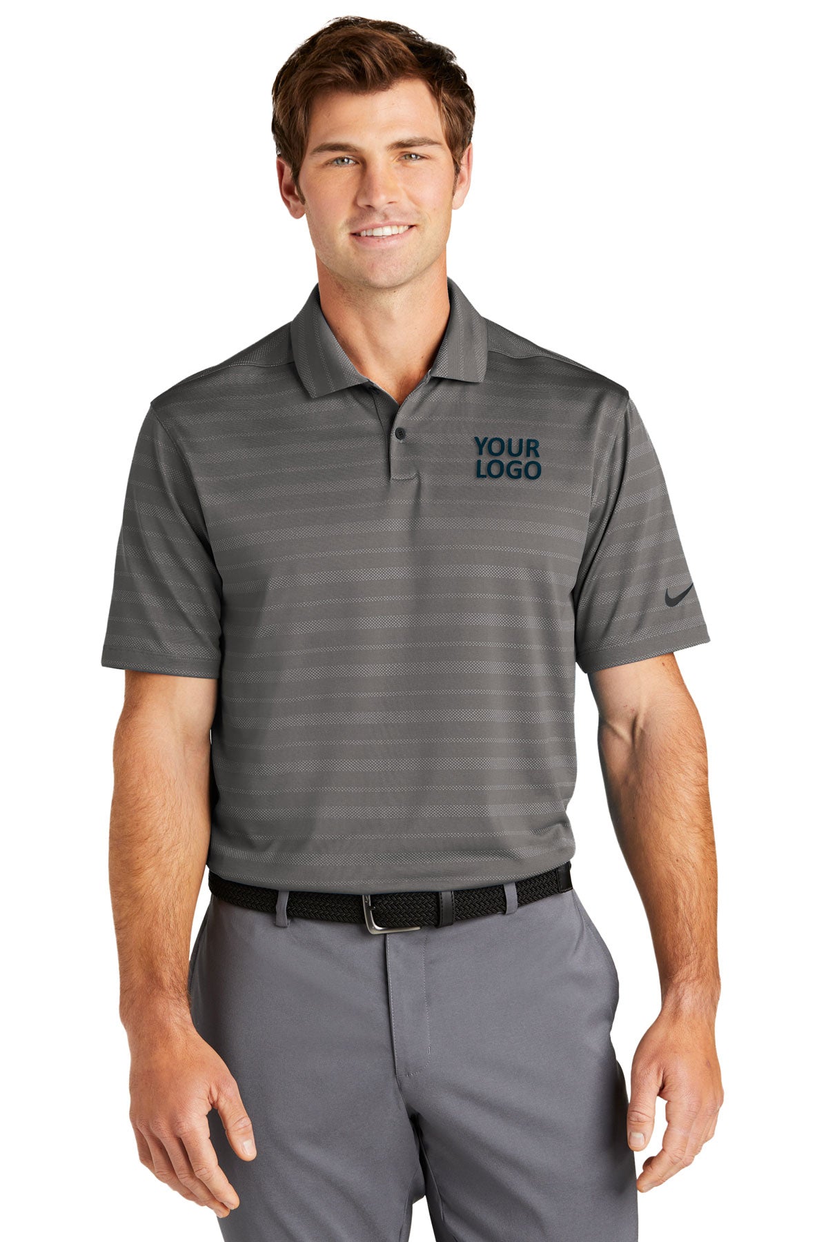Nike Dark Grey NKDC2115 custom dri fit polo shirts