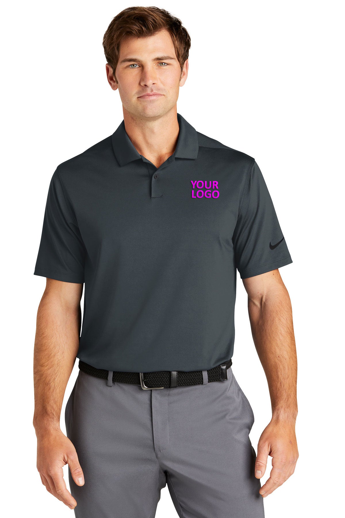 Nike Anthracite NKDC2108 custom logo polo shirts embroidered