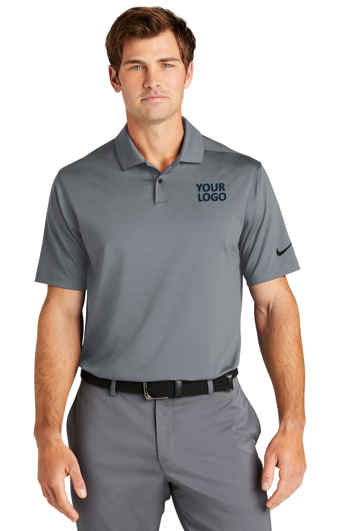 Nike Cool Grey NKDC2108 custom logo polo shirts embroidered