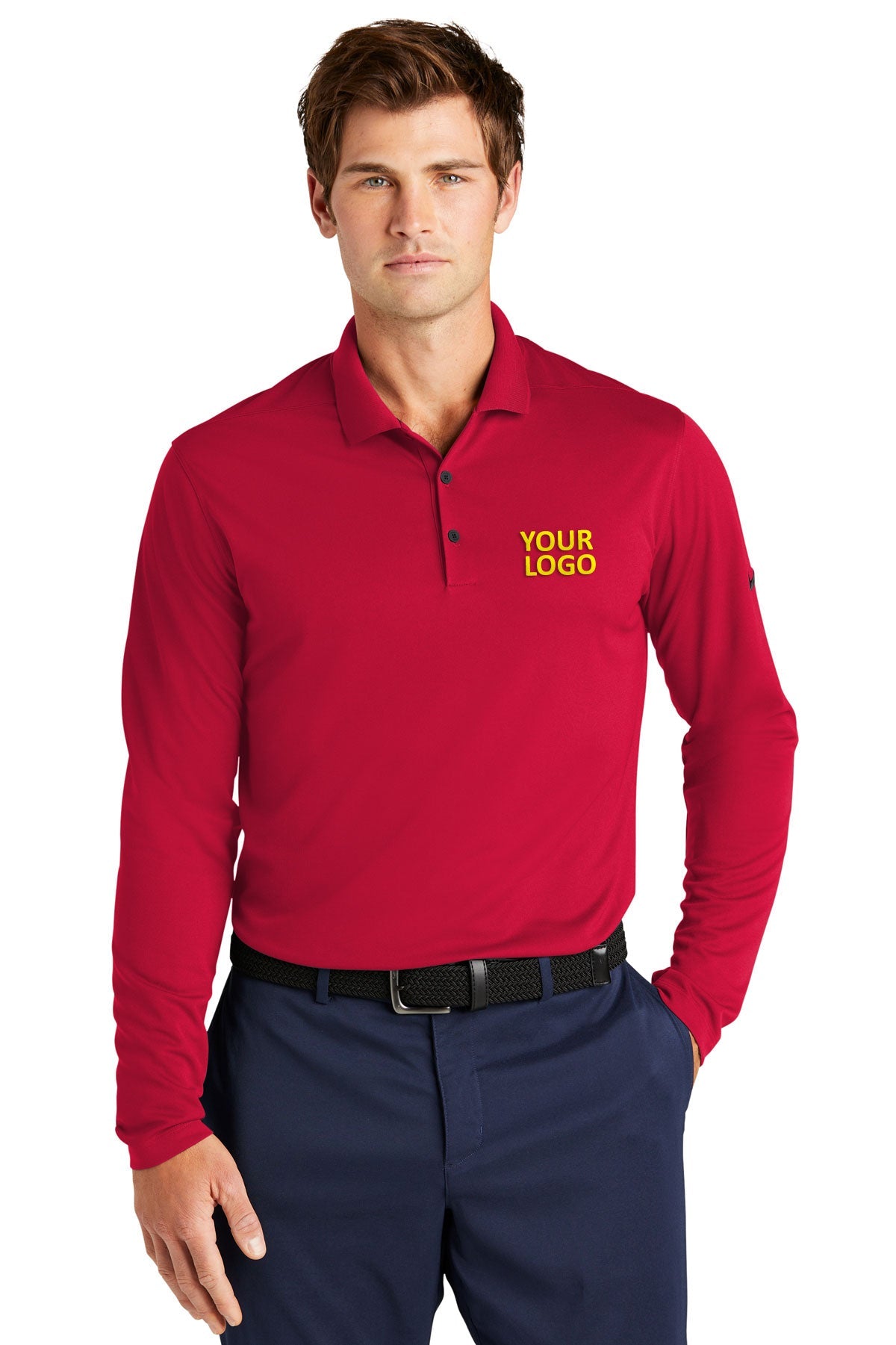 Nike University Red NKDC2104 custom logo polo shirts