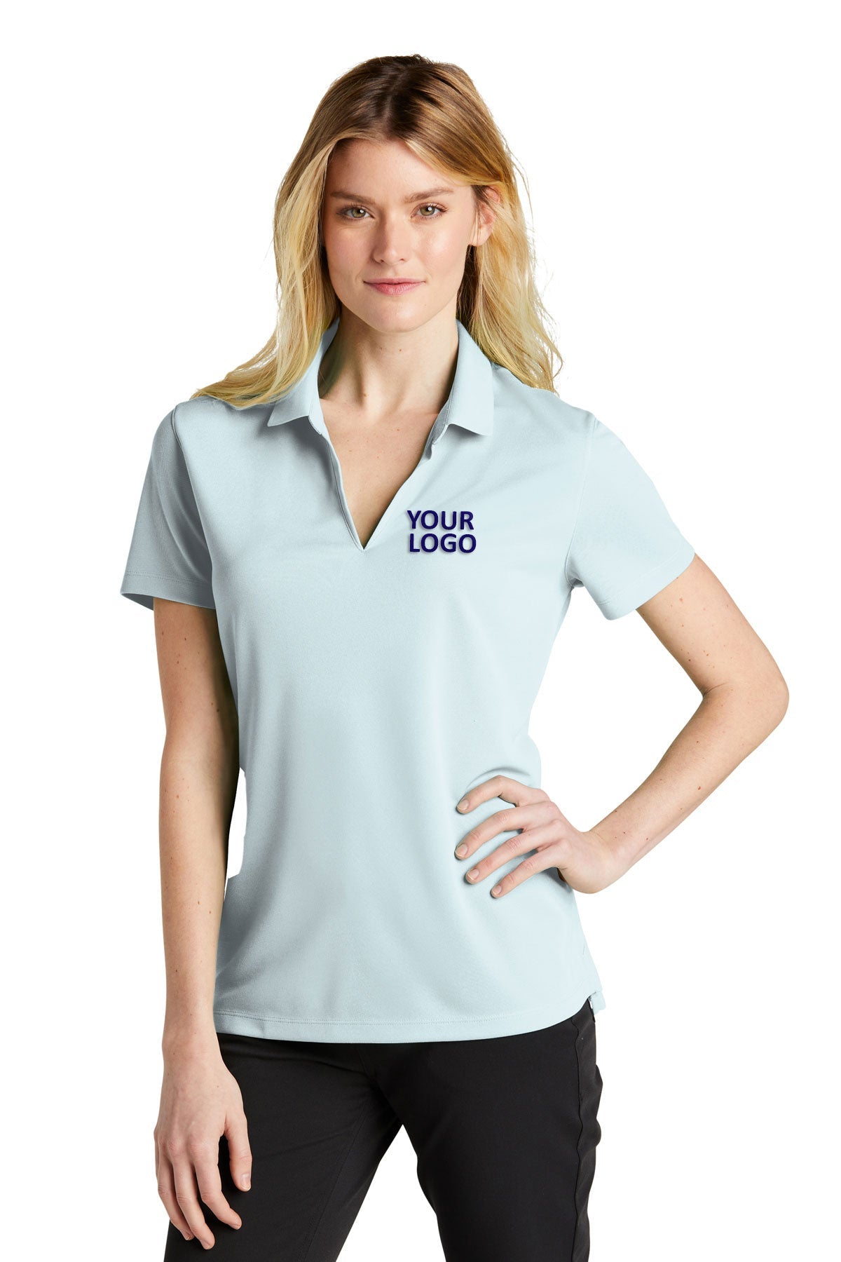 Nike Ladies Dri-FIT Micro Pique Customized Polos, Blue Tint [Dunbar]