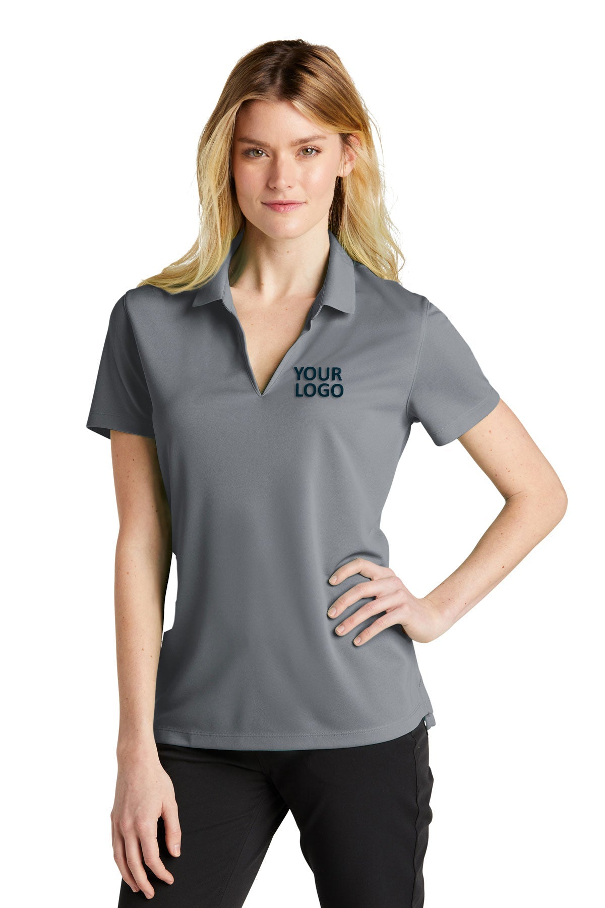 Nike Ladies Dri-FIT Micro Pique Customized Polos, Cool Grey [St Louis Music]