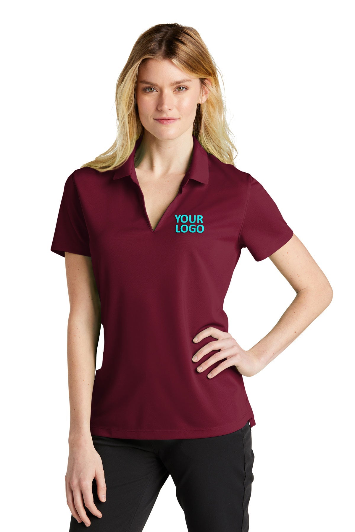 Nike Ladies Dri-FIT Micro Pique Customized Polos, Team Red