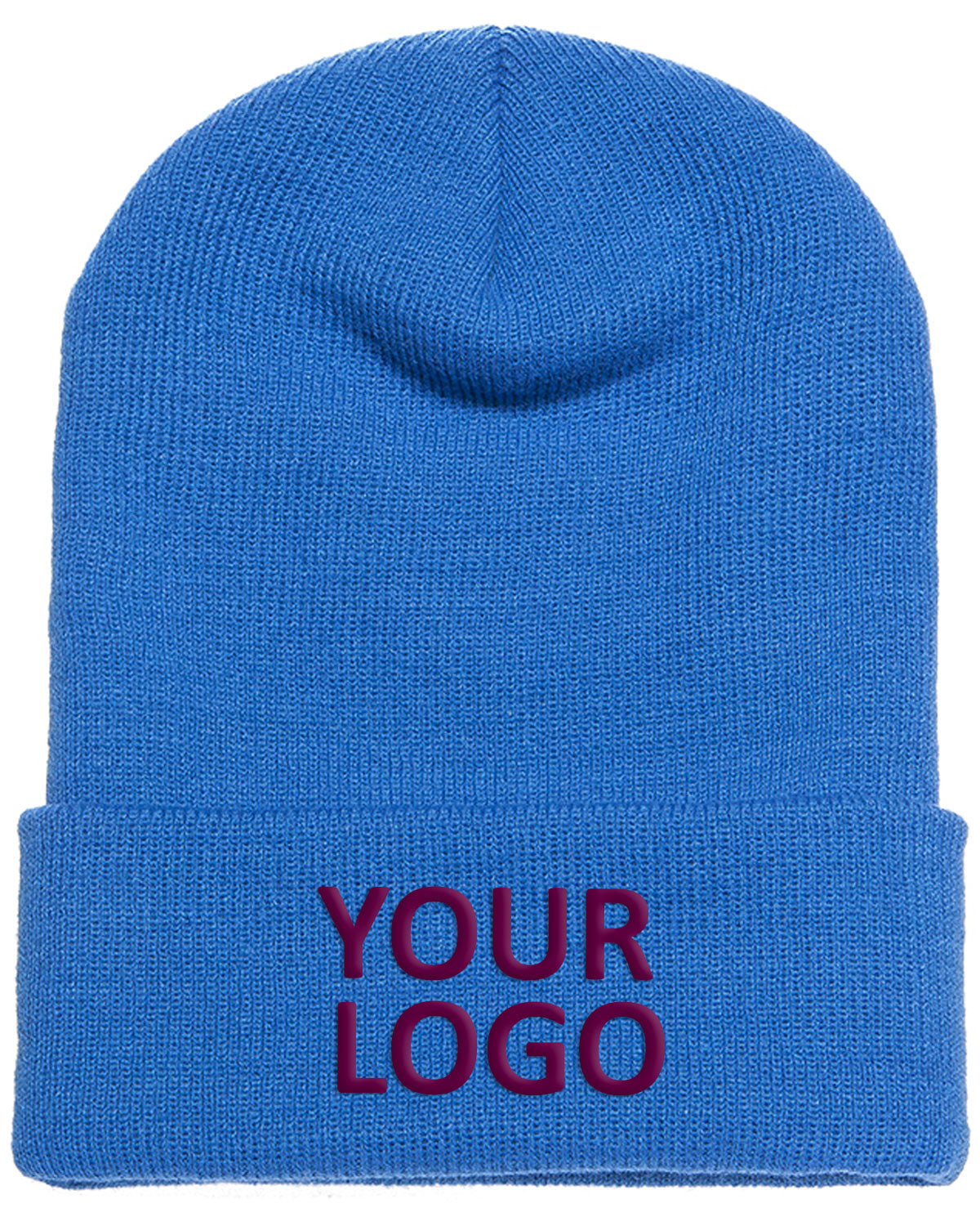 Yupoong Cuffed Branded Beanies, Carolina Blue