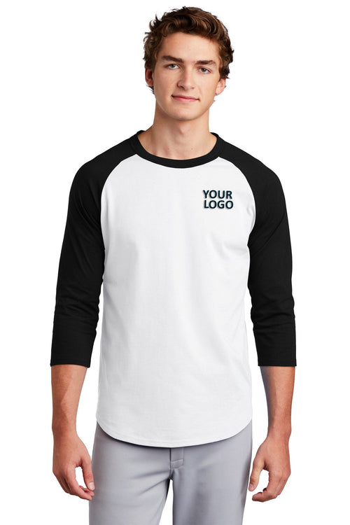 Sport-Tek Short Sleeve Customized Colorblock Raglan Jerseys, Heather Grey/ Black