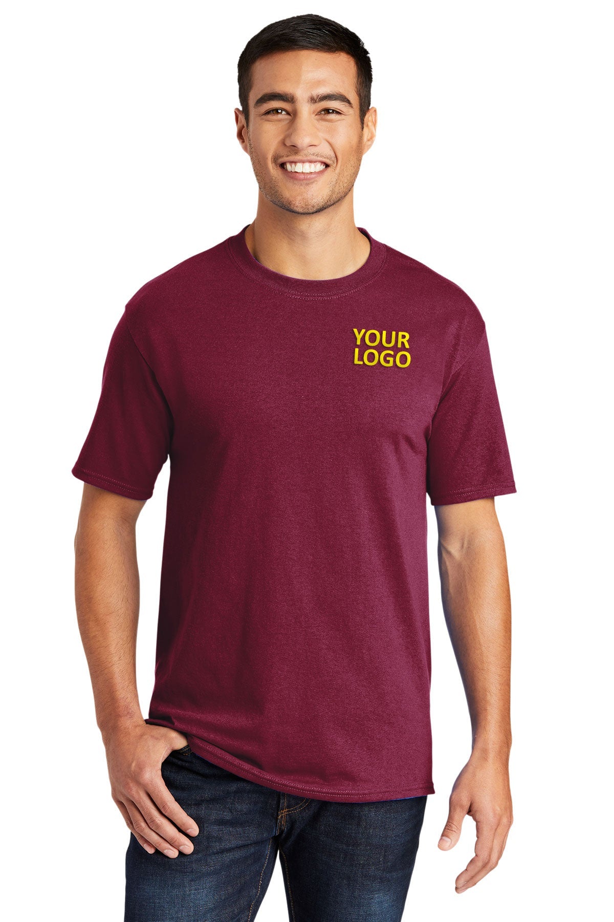 Port & Company Core Blend Customized Tee's, Cardinal
