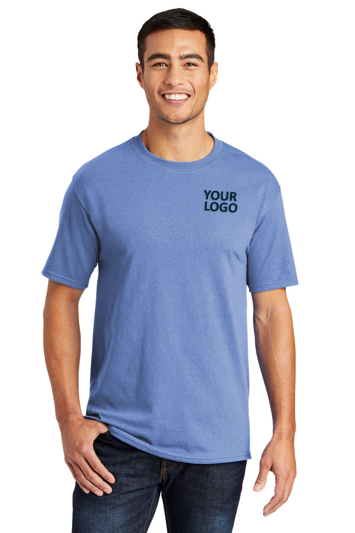 Port & Company Core Blend Custom Tee's, Carolina Blue