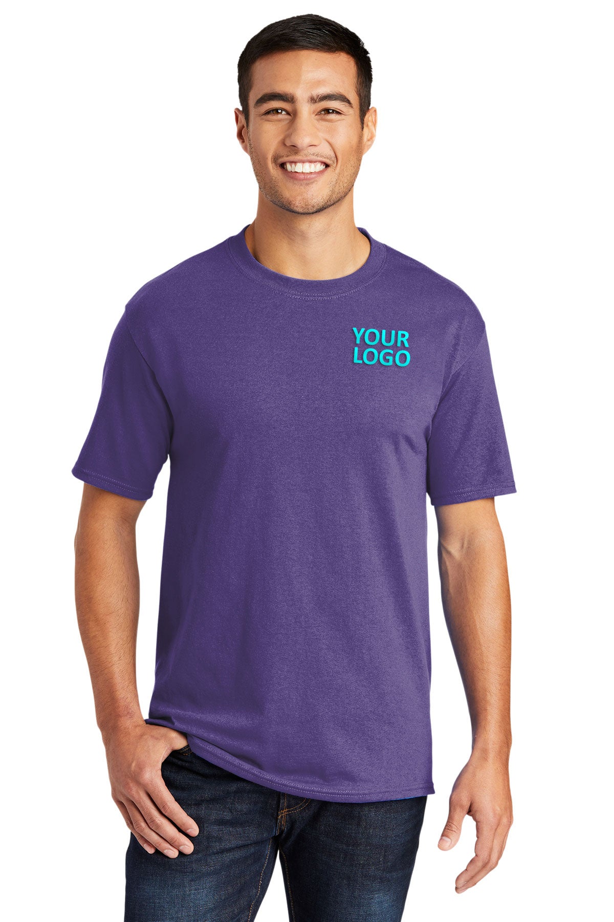 Port & Company Core Blend Customized Tee's, Purple