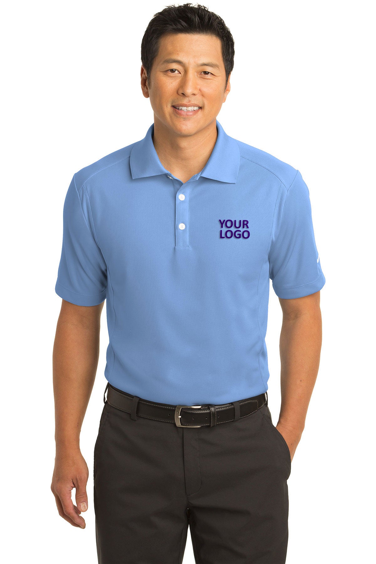 Nike DriFIT Classic Custom Polos, Light Blue [Fellowes Brands]