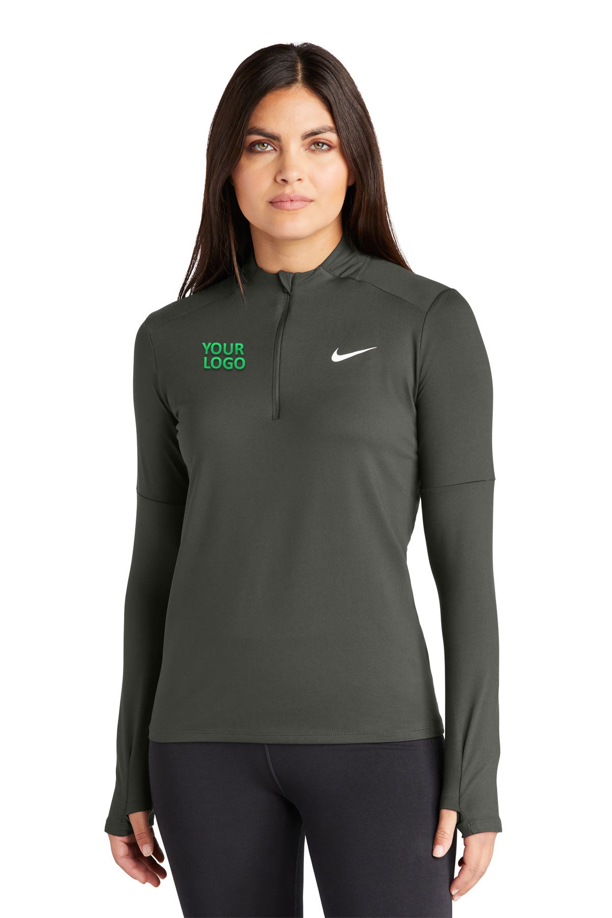 Nike Ladies Dri-FIT Element Custom Quarter Zips, Top Anthracite