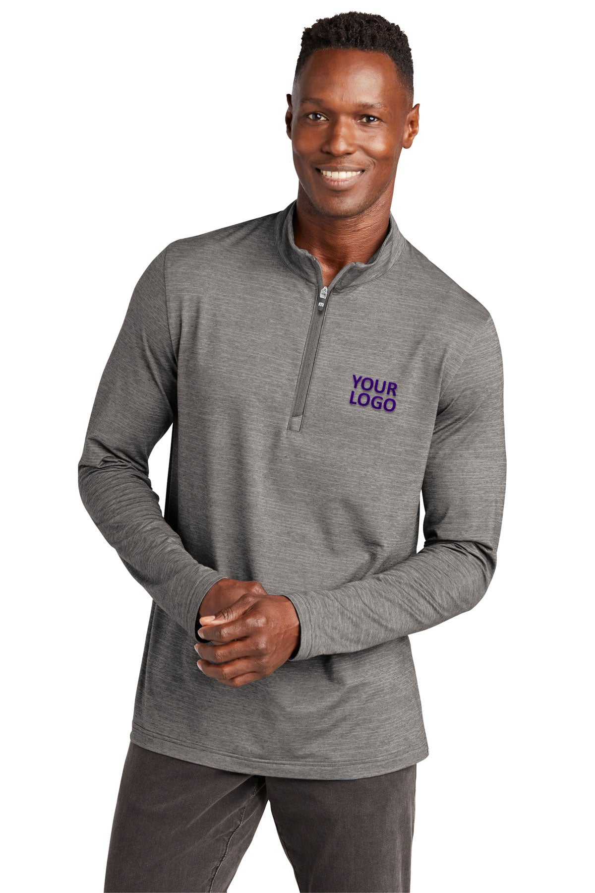 TravisMathew Grey Heather Sweatshirts custom sweatshirts with logo