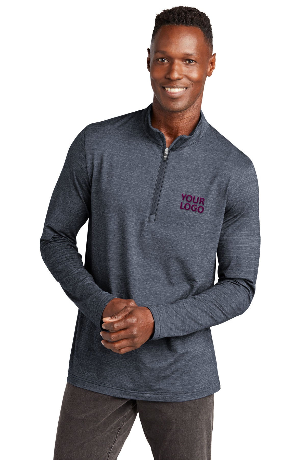 TravisMathew Vintage Indigo Heather Sweatshirts custom logo sweatshirts