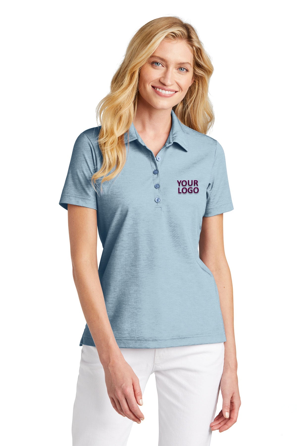 TravisMathew Allure Heather Polos custom embroidered polo shirts