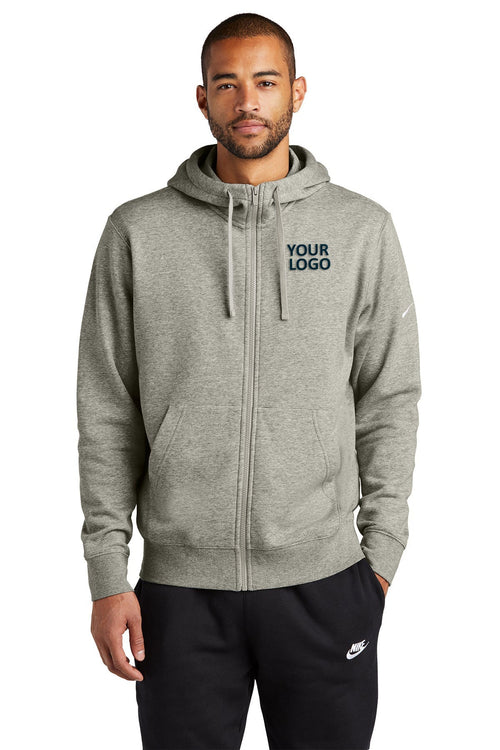 Nike Ladies Club Fleece Pullover Custom Hoodies, Dark Grey Heather