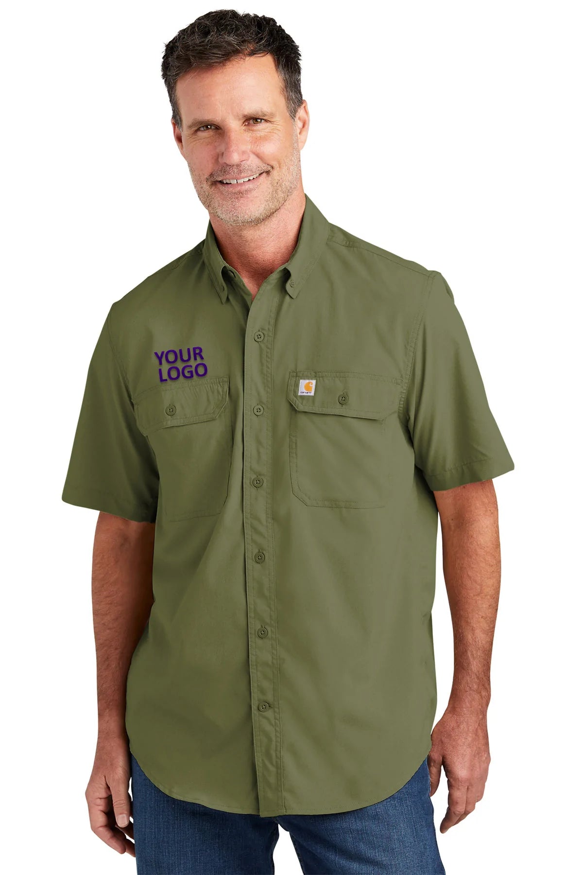 Carhartt Burnt Olive CT105292 logo shirts