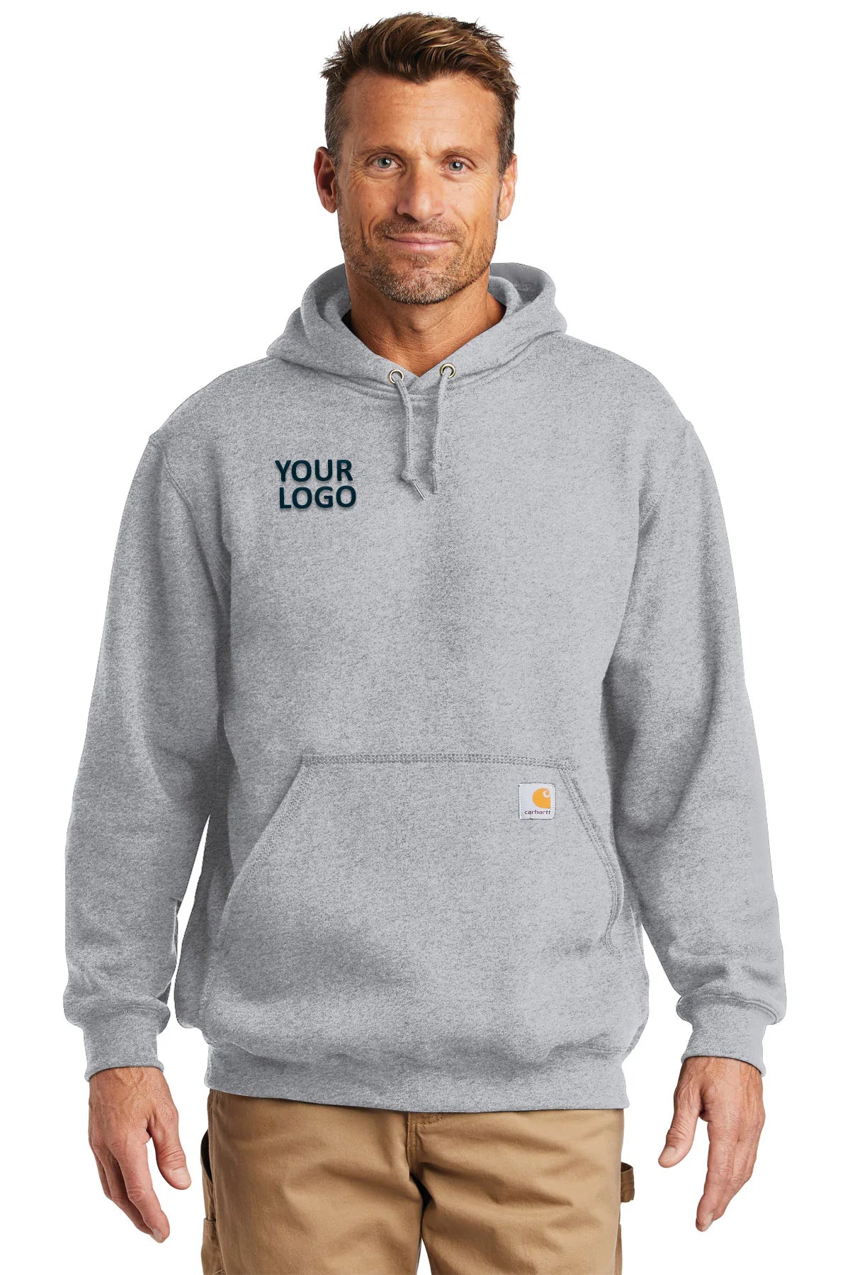 Carhartt Tall Hooded Custom Sweatshirts, Heather Grey [Black's Valley AG]