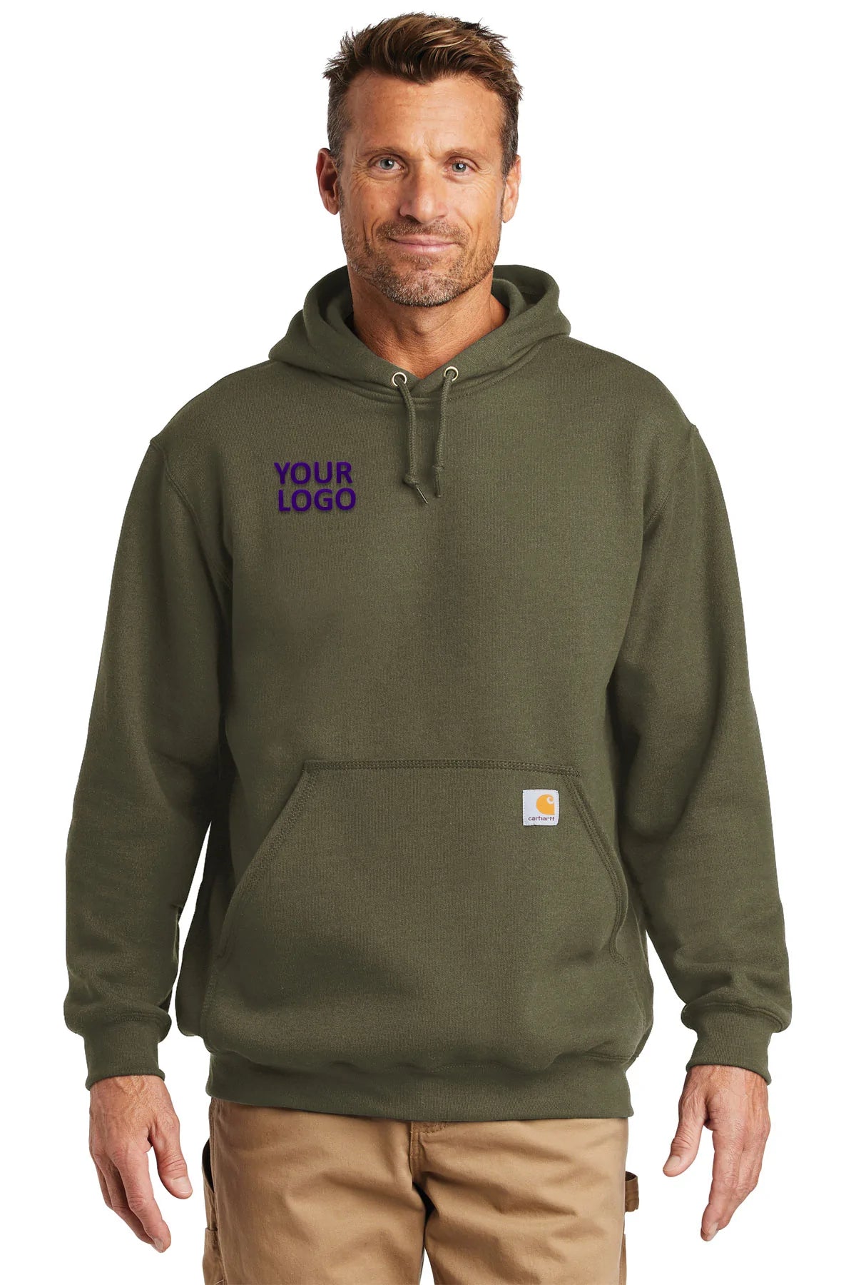 Carhartt Tall Hooded Custom Sweatshirts, Moss [Benjamin and Company]