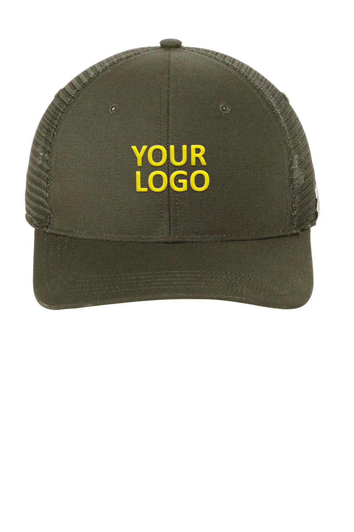 Carhartt Canvas Mesh Back Custom Caps, Moss