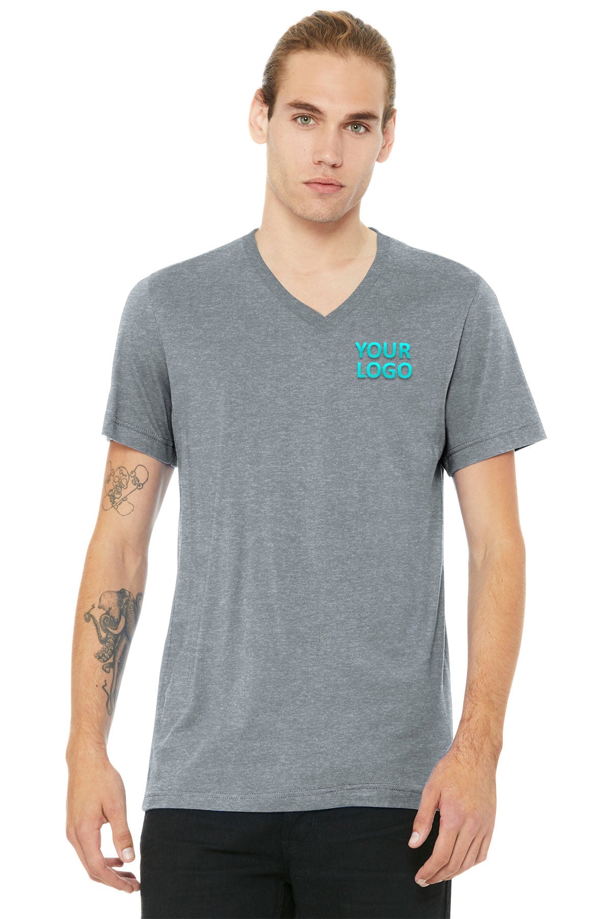 Bella Canvas Unisex Heather  V-Neck, Athletic Heather
