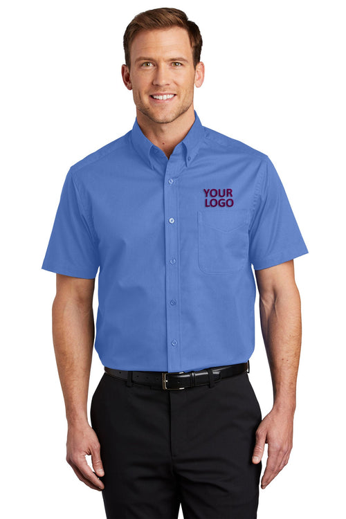 Port Authority Ladies Short Sleeve Easy Care Branded Shirts, Ultramarine Blue