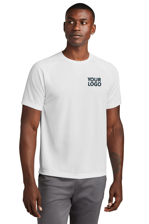 Sport-Tek Dry Zone Long Sleeve Customized Raglan T-Shirts, White