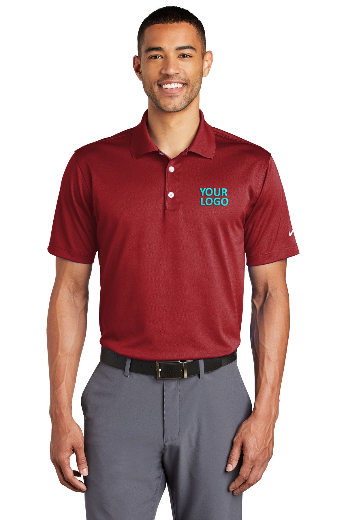 nike pro red 203690 company polo shirts embroidery