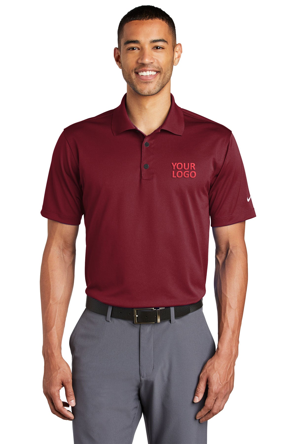 Nike Tech Basic Dri-FIT Custom Polos, Team Red