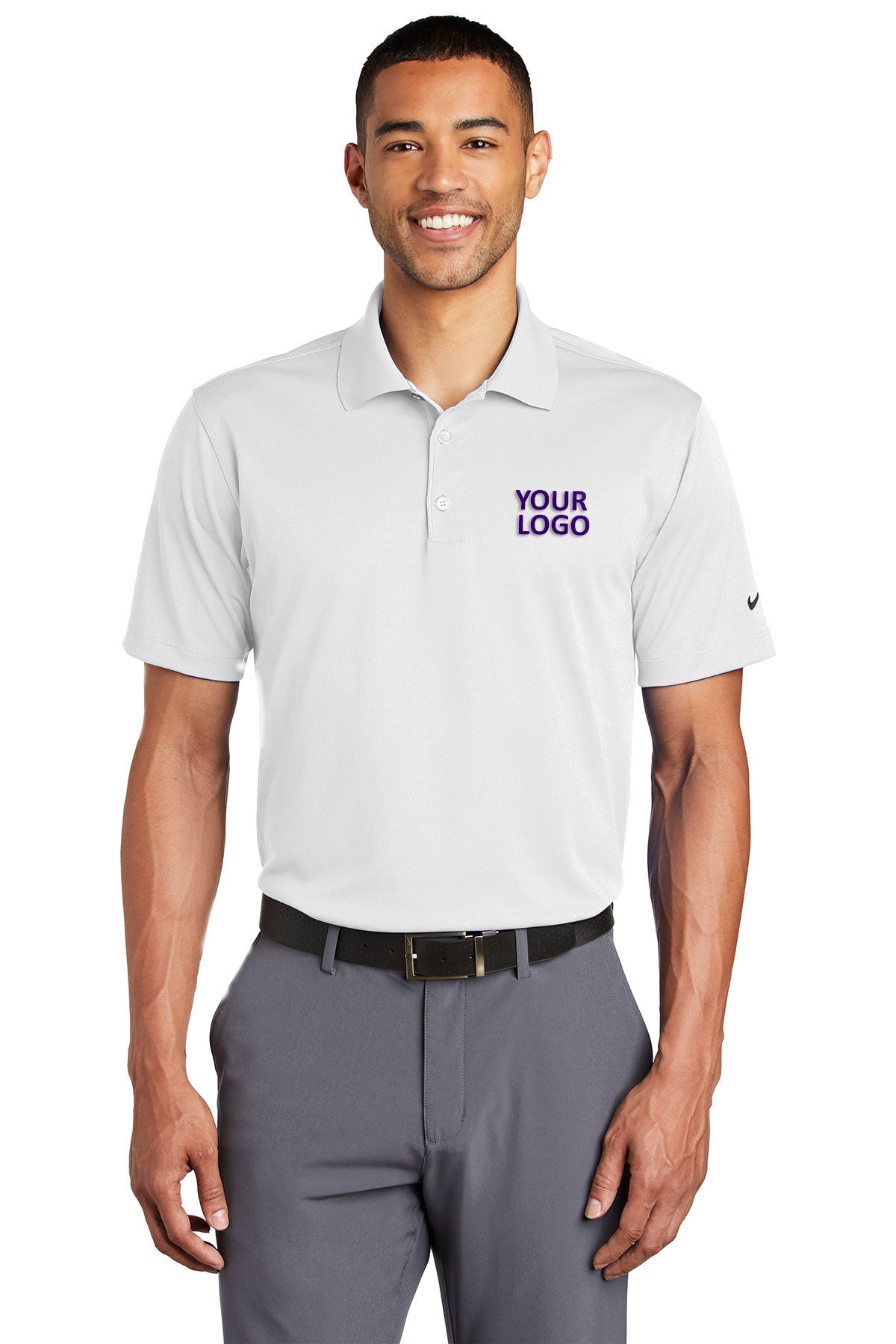 nike white 203690 company polo shirts embroidery